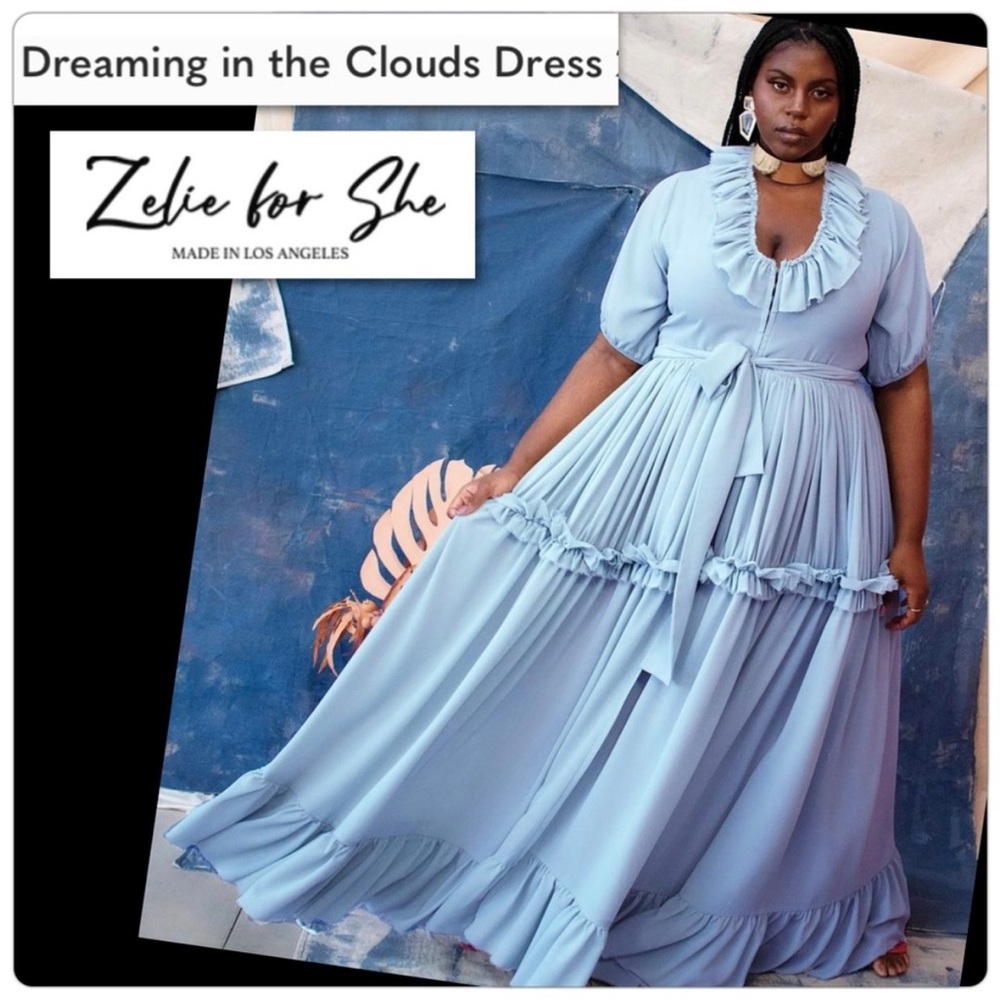 Zelie for She Dreaming in the Clouds Maxi Dress - Light Blue